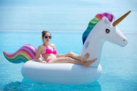 Jasonwell Big Inflatable Unicorn Pool Float Floatie Ride On with Fast - Rainbow / XX-Large - image 2