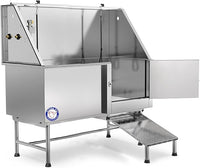 Flying Pig Grooming 62" Stainless Steel Pet Dog Bath Tub with Faucet (Right door/Left Drain), 62 x 27 x 58"