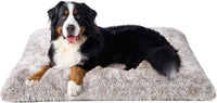 EHEYCIGA Fluffy Dog Crate Bed, Plush Extra Large Dog Pillow - Brown / 44 x 33