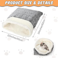 Self Heating Cat Sleeping Bag Indoor Self Warming Cat Bed Cave Heated - Rustic / Gray - image 2