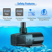 hygger 24V DC Adjustable Aquarium Water Pump & Wavemaker,30dB Quiet Return Pump,10-Speed Flow Control, Dry Run Anti-Block Protection for Freshwater Saltwater Ponds Fountains (28W, 800GPH/3000LPH)