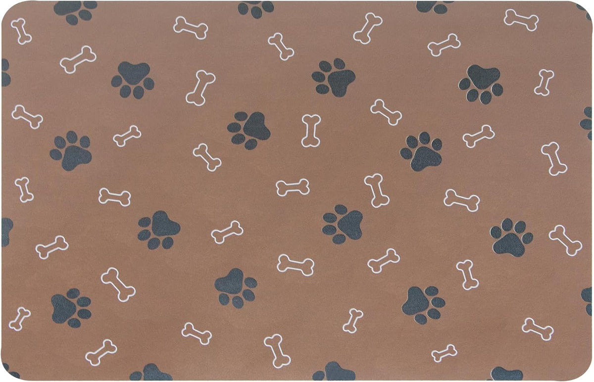 Pet Cat Dog Food Mat Non Slip Mat for Dog Water Bowl Mat Quick Dry - Brown / 24*16.9 in - image 2