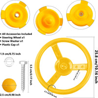 Haconba 10 inch blue plastic playground steering wheel with mounting hardware - view 23