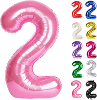 Blue Number 3 Balloon 40 Inch, 3 Balloon Number - Pink / Number 2