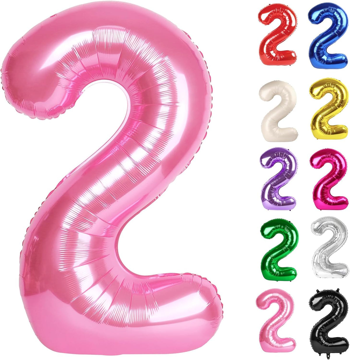 Blue Number 3 Balloon 40 Inch, 3 Balloon Number - Pink / Number 2