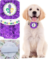 PET SHOW Holiday Dog Bowties Flowers for Small Dogs Slide on Collar – Essentials for Dogs - Mardi Gras-12pcs - image 3