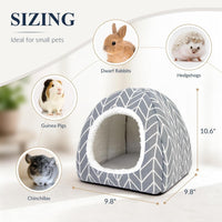 Guinea Pig Hideout Bed, Dwarf Rabbit House Cave – Daily Care for Small Pets - Grey+Grey - image 4