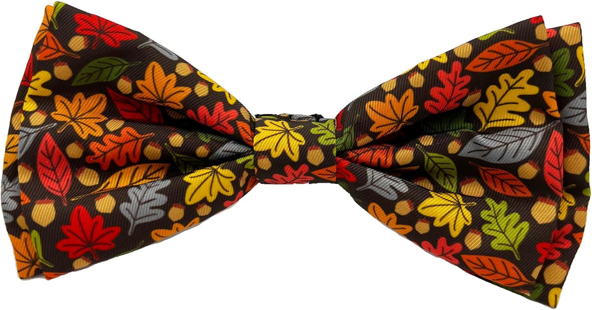 Huxley & Kent Pet Bow Tie for Dogs & Cats, Large/XLarge - Leaves & Nuts / Extra-Large