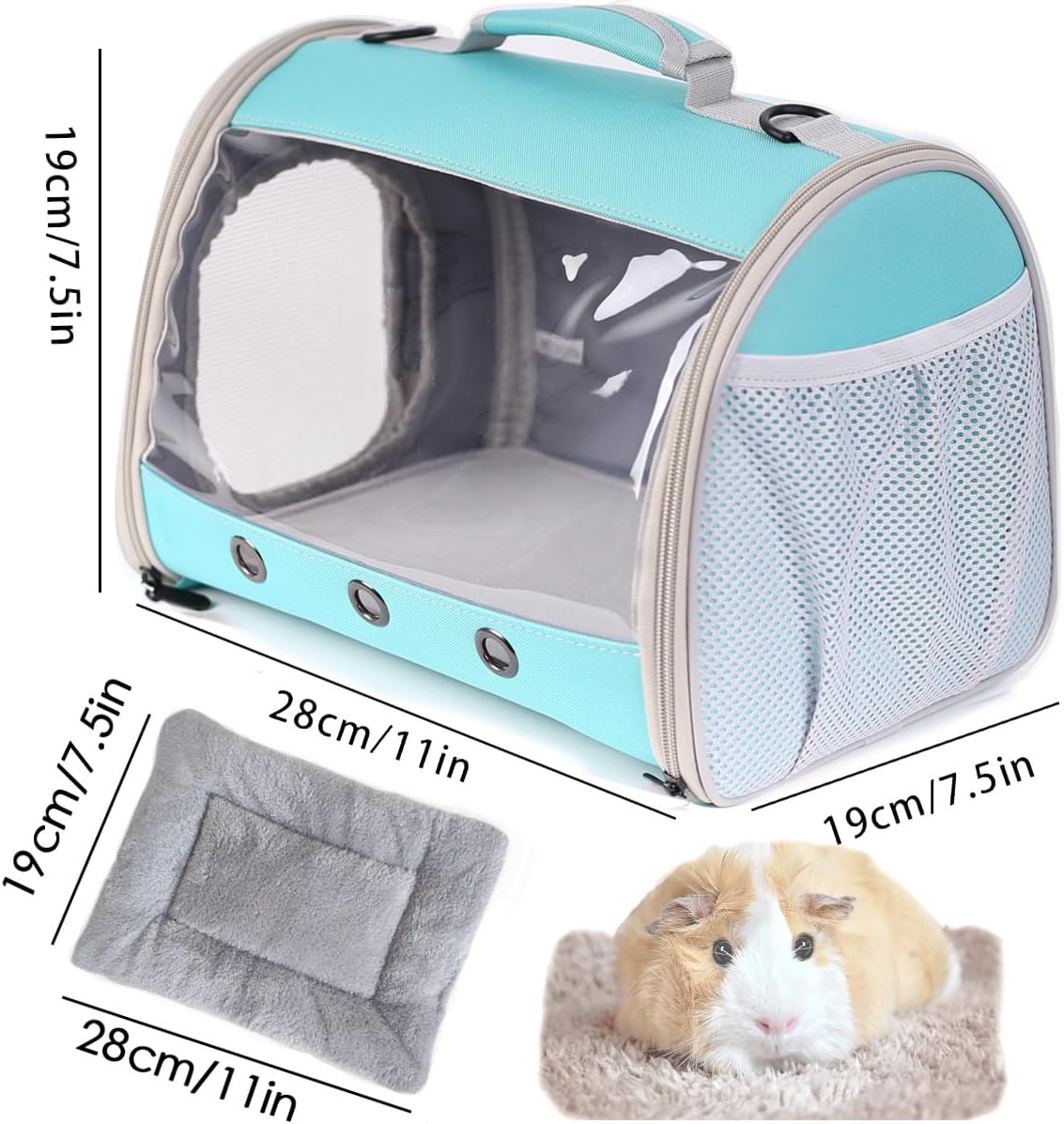 Bearded Dragon Travel Carrier Backpack, Lizard Backpack Carrier - Green / TPU Carrier+MAT - image 2