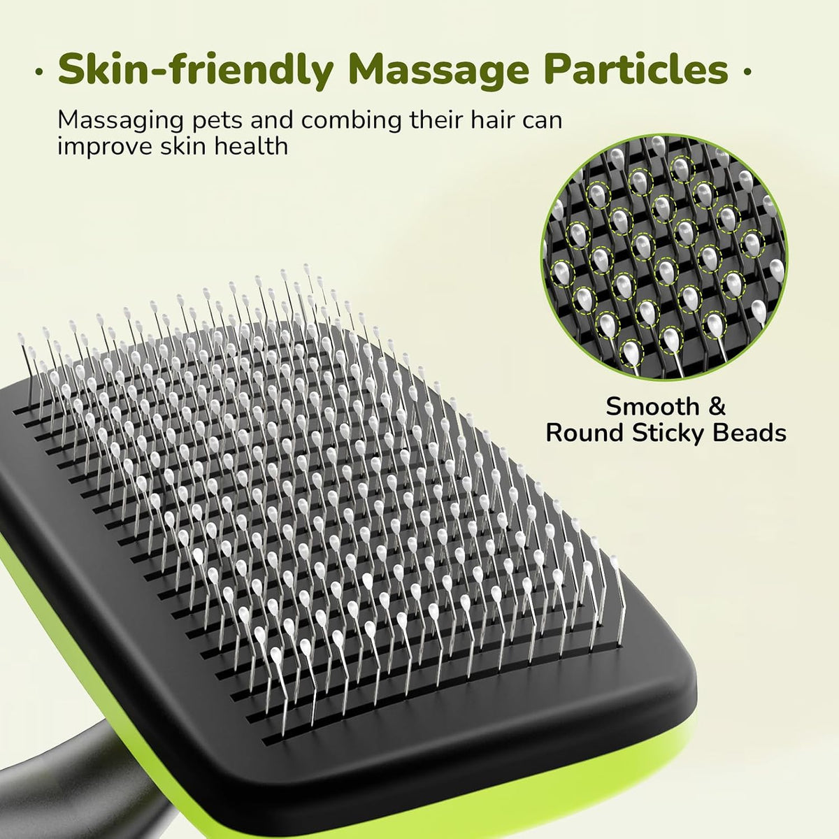 Pecute Skin Friendly Self-Cleaning Slicker Brush for Dog & Cat - Large / Green - image 4