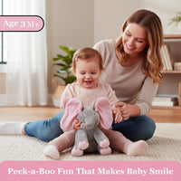 Dimple Kaia Peek-A-Boo Elephant, Interactive Singing Plush Toy - Pink Elephant - image 4