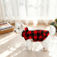Fleece Dog Hoodie with Pouch, Green S – Essentials for Dogs - X-Small / Buffalo Check - image 2