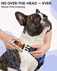 Joytale No Pull Dog Harness & Seat Belt, Easy On 3-Buckle, L - Navy Blue / Small - image 2