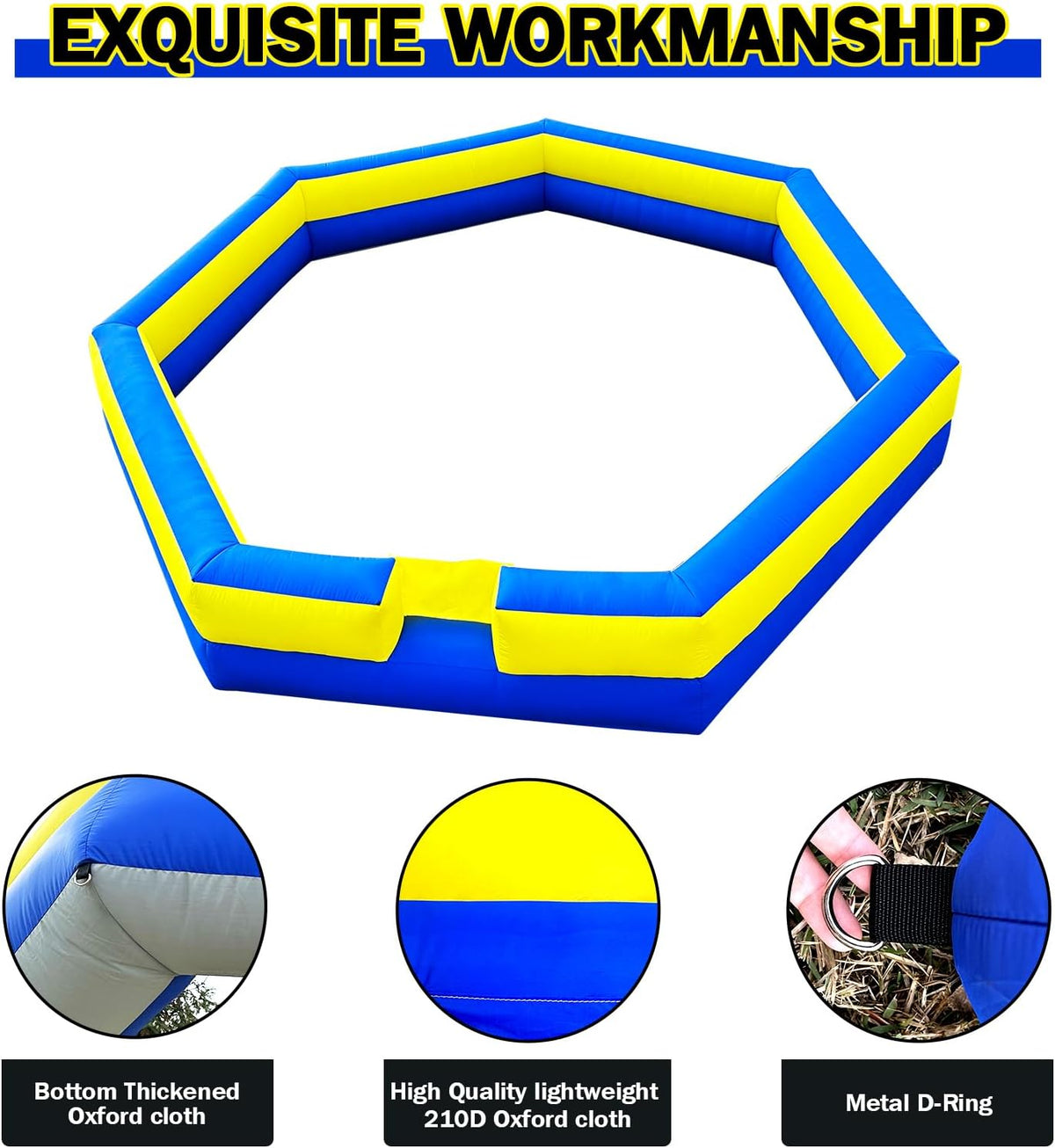 WARSUN 15 ft inflatable gaga ball pit with notched entry and built-in blower - view 27