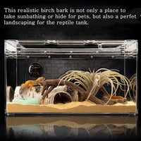 Reptile Hides and Caves Birch Tree Bark Trunk Habitats Decor Aquarium - Small - image 2