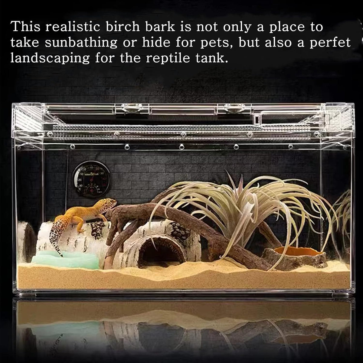 Reptile Hides and Caves Birch Tree Bark Trunk Habitats Decor Aquarium - Small - image 2