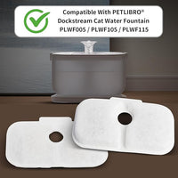 Cat Water Fountain Filter, 24 Pack Cat Fountain Filter Replacement with 24 Sponges Compatible With PETLIBRO® Dockstream Tomxcute Cat Water Fountain PLWF005 / PLWF105 / PLWF115 / PLWF305