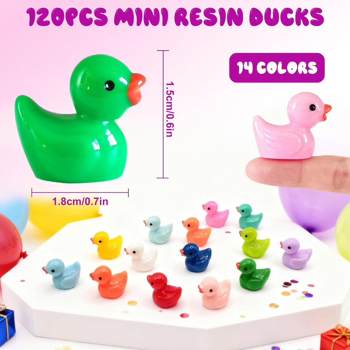 Mini Ducks 100 Pack Tiny Ducks Glow in The Dark – Fun for Kids & Family - Mini Resin Ducks - image 3