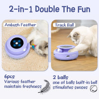 ORSDA 2in1 Interactive Toys for Indoor Cats, Timer Auto On/Off - Periwinkle - image 2