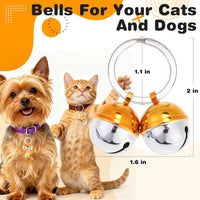 Cat Bell 2 Pack, Pet Collar Bells for Cats and Dogs - Gold & Silver (1 Pack) / Large - image 2