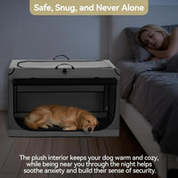 PETSFIT Portable Dog Crate for Medium Large Dogs - 36.0"L x 24.0"W x 23.0"H / Light Gray(With Mat) - image 2
