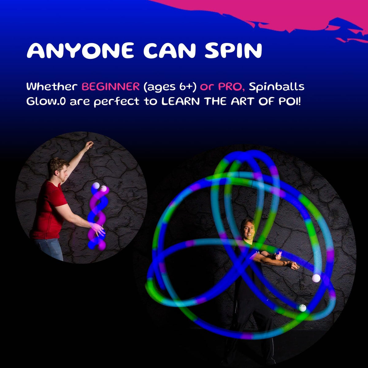 SPIN BALLS Glow.0 LED Poi - LED Poi Set - image 4