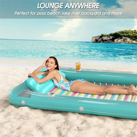 Inflatable Tanning Pool Lounger Float - Mint Green / X-Large - image 4