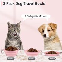 Kytely Collapsible Dog Bowls Medium - Grey & Pink / Small - image 3
