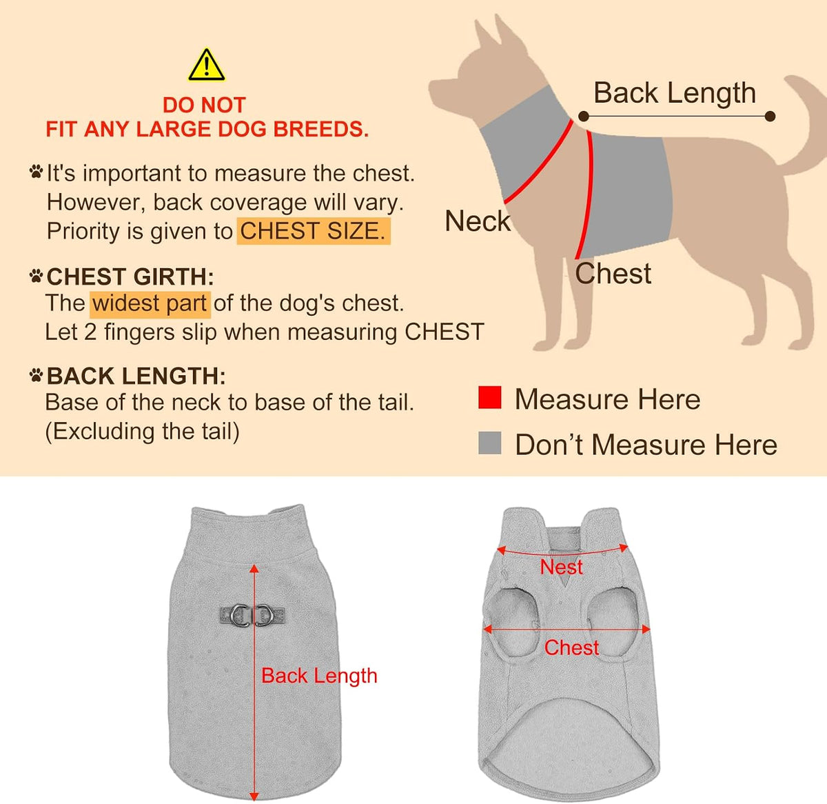 Dog Fleece Vest Sweater Winter Jacket for Small and Medium Large Dogs - Large / PINK - image 4