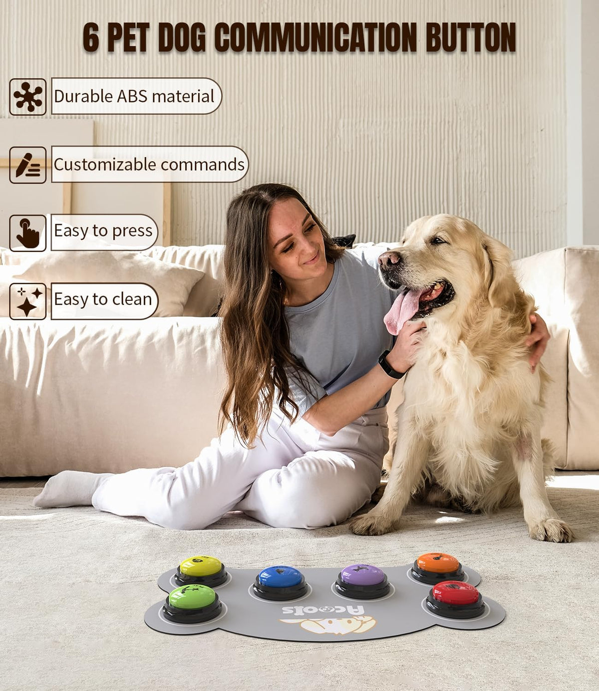Dog Buttons for Communication - A-6 Pack - image 2