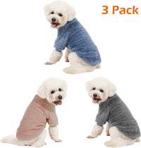 3 Pack Dog Sweaters, Dog Clothes for Small Dogs Girl Boy – Essentials for Dogs - X-Small / Blue+Lt Coffee+Dark Grey - image 2