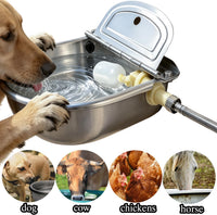 Automatic Water Dispenser Dog Water Bowl 304 Stainless Large Pet - Metallic Gray / Large - image 2