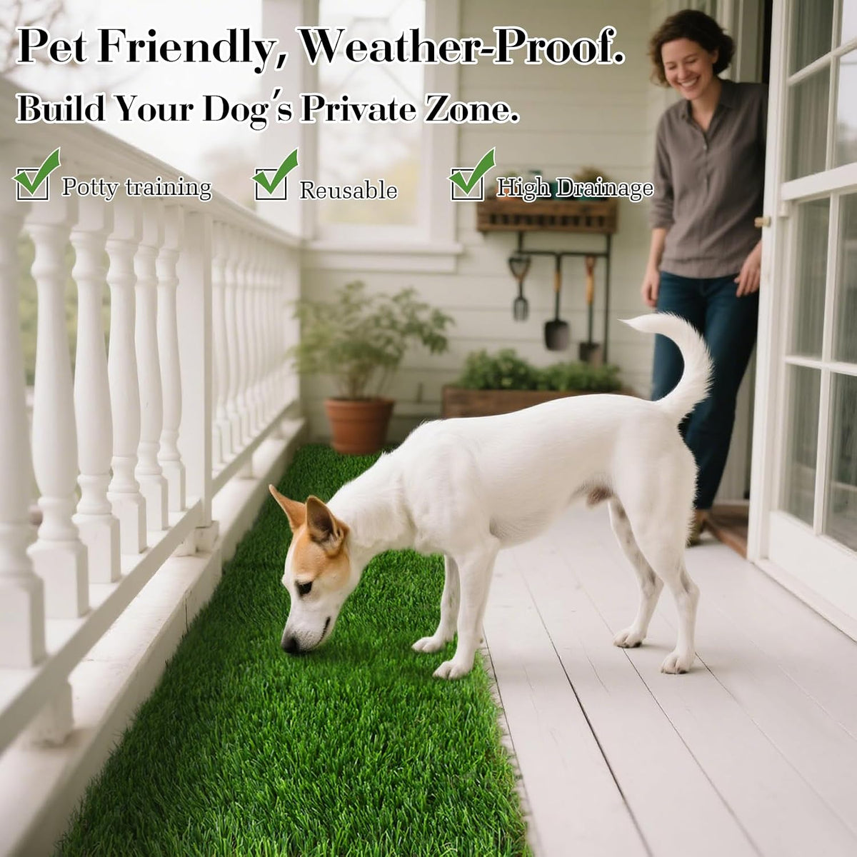 Interlocking Fake Grass Tiles Pad for Dogs Potty Training - 12 / Plastic - image 2