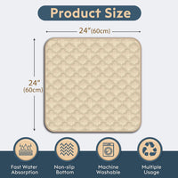 FunFurry Washable Pee Pads for Dogs - Cream / 24" X 24" - 2 Pack - image 2