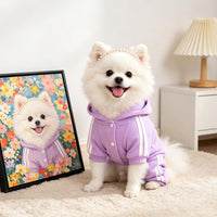 Dog Hoodie Security Clothes 4 Legs Jumpsuit Sweatshirt Hoodies Soft - Purple / Medium - image 3