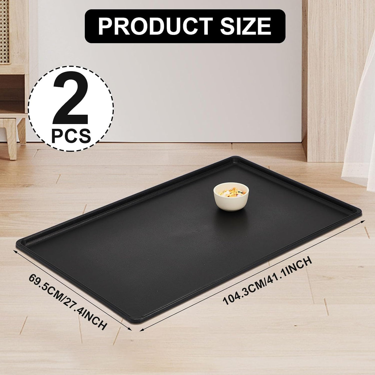 2 Pcs Dog Crate Tray 42" Replacement, Plastic Bottom Pan – Essentials for Dogs - 42" - image 2