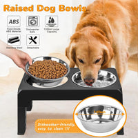 URPOWER Raised Dog Bowls 4 Height Adjustable Elevated Bowl Stand – Essentials for Dogs - Black - image 4