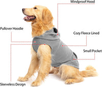 Fleece Dog Hoodie with Pouch, Green S – Essentials for Dogs - X-Large / Grey - image 2