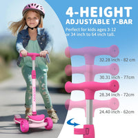 BELEEV A8 Scooter for Kids Ages 3-12 - Light Pink - image 2