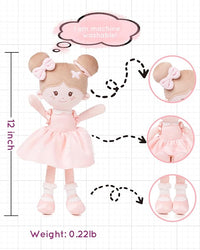 Soft Baby Doll Toys (12''), My First Baby Rag Doll for 1 Year-Old Girl Birthday Gift, Leya Doll Christmas Plush Toys Gift for Toddler Kids Infants -Butterfly Girl