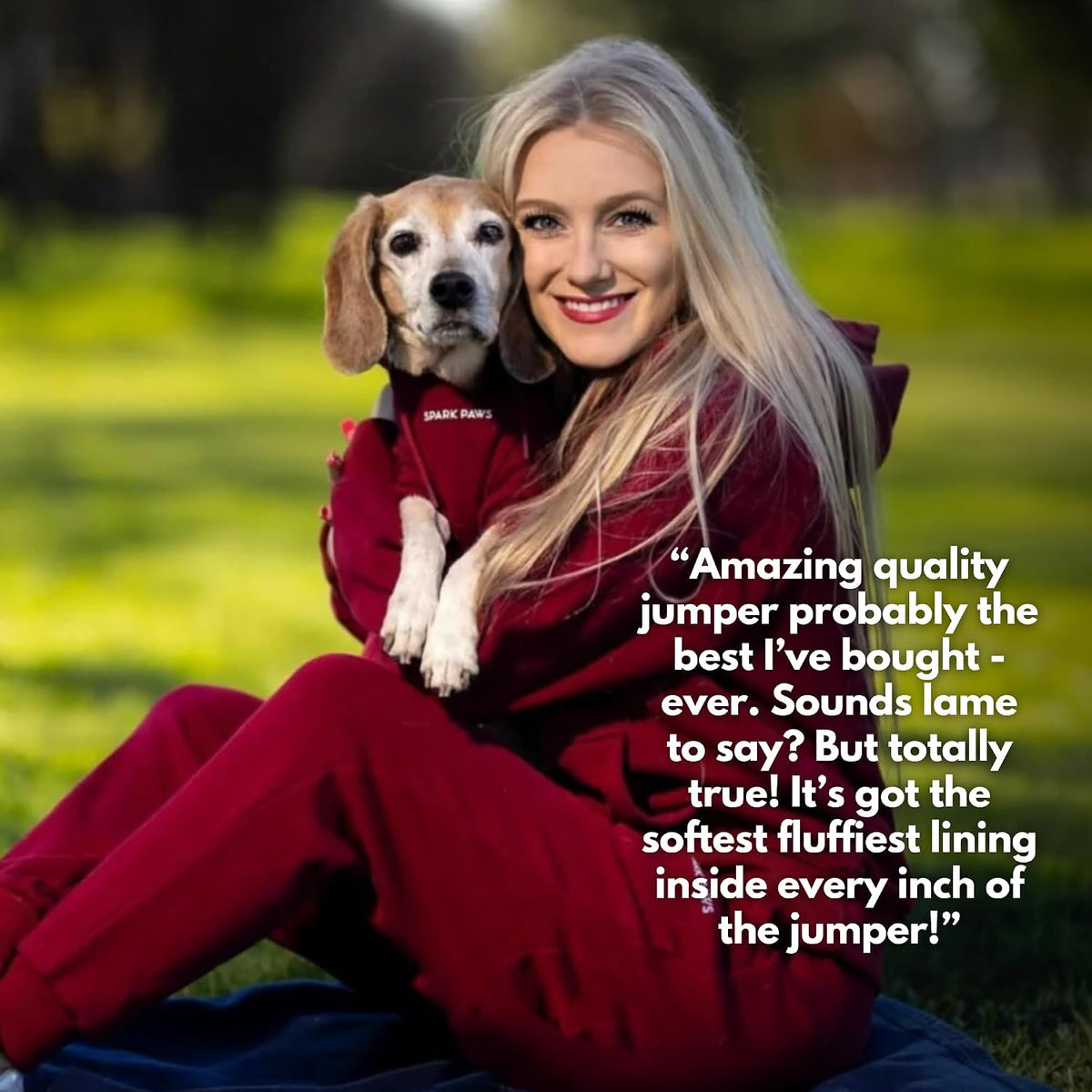 Spark Paws Human Hoodie, Matching Dog and Owner Clothes - Large / Burgundy - image 4