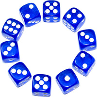 SmartDealsPro 10-Pack D6 Six Sided 16mm Transparent Dice Die for DND - Blue Translucent - image 2