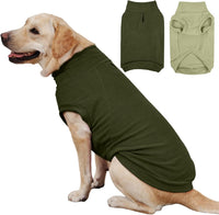 2 Pack 3XL Fleece Dog Sweater for Labrador, Leash Hole - Light Green & Army Green / XXX-Large(Chest Girth: 26.4")