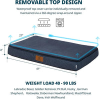 Memory Foam XL Dog Bed - 4” Thick Orthopedic Beds for Extra Large Dogs - Waterproof Dog Bed with Removable Washable Cover & Wrap-Around Zipper - Ultimate Comfort and Easy Maintenance