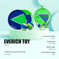 EVERICH TOY Toss and Catch Ball Game Set - Dark Blue Green-b / 2 Paddles 2 Balls - image 2