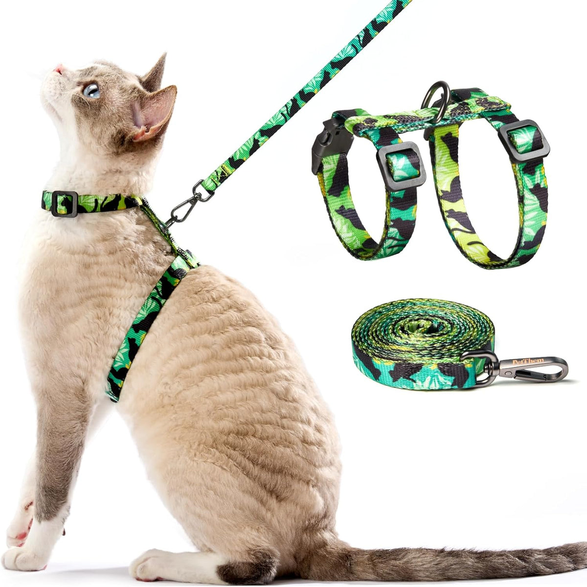 Adjustable Cat Harness and Leash Set Escape Proof – Essentials for Cats - Green Cat Whispers, Adjustable