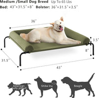 WESTERN HOME Cooling Elevated Dog Bed for Large Dogs - 43.0"L x 31.0"W x 8.0"Th / Green - image 2