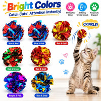 Cat Crinkle Ball Toys, Interactive Cat Toys for Swatting - 20 Packs - image 3
