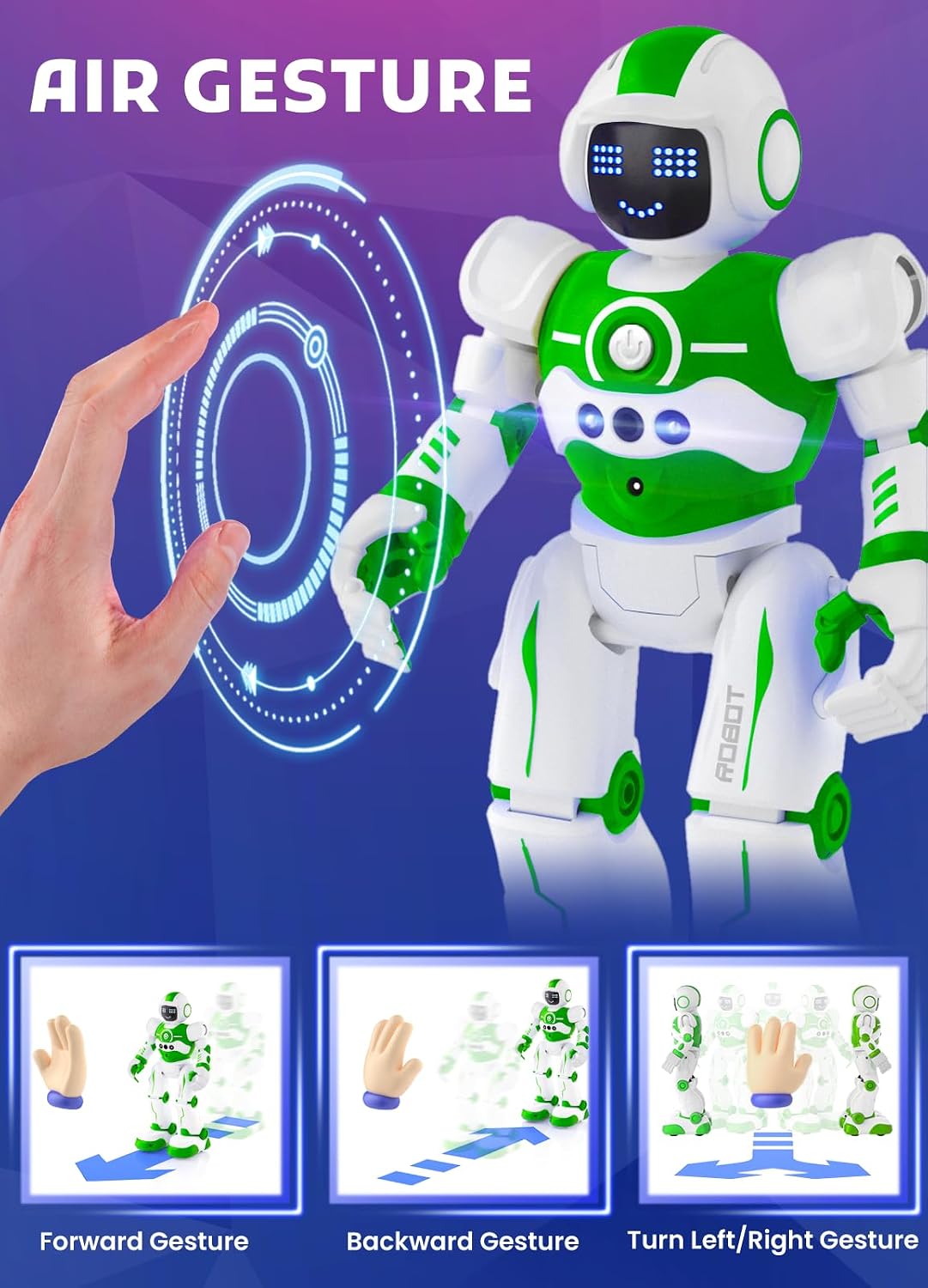 Robot Toys for Kids, Rechargeable Remote & Gesture Control Robots – Fun for Kids & Family - Green - image 3