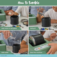BRYTE mint green rock tumbler for kids with 3-speed dial and 9-day timer - view 3